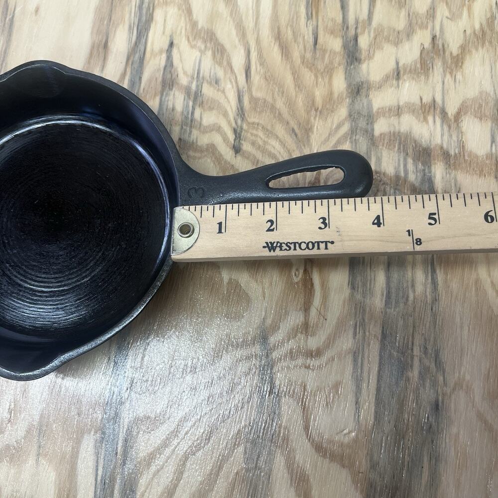Vtg 3 Unmarked Wagner Ware Seasoned Cast Iron Skillet Fry Sauce Pan 6 1/2" - Picture 10 of 10